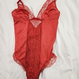 Vintage Juliana red lace teddy made USA